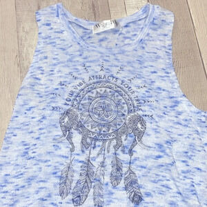 Wound Up blue sleeveless top with boho dream catcher  print size small